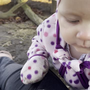 Baby Kayla Climbs Mommy Instead of Feeding Bunnies