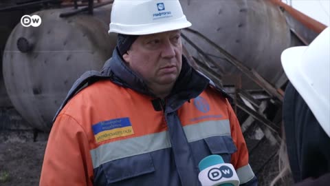 Deutsche Welle showed footage of a completely destroyed Naftogaz facility where