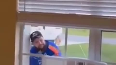 Instant karma for aggressive boyfriend as he smashes his way into house to 'get to girlfriend'