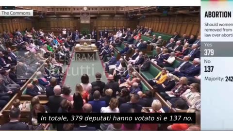 👀Parlamento britannico vota si alla legalizzazione dell'aborto anche al 9 mese
