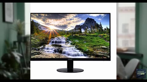 acer 21.5 Inch Full HD Computer Monitor and Ergonomic Mesh Office Chair with Lum