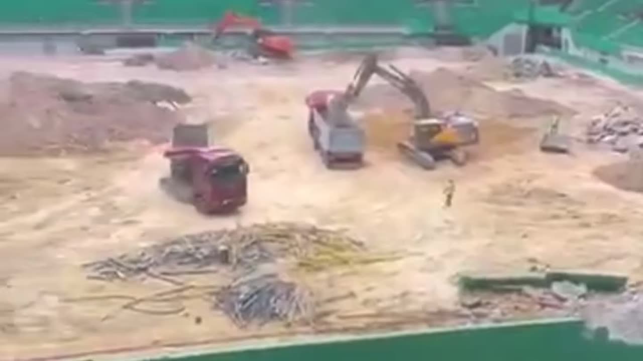Here's what the stadium looks like now, open for Euro 2004. The first renovation is underway.