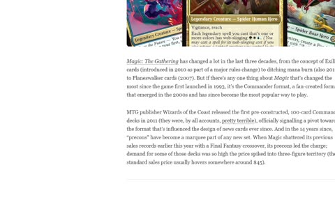 No Commander decks for Spider-man and Avatar here is why
