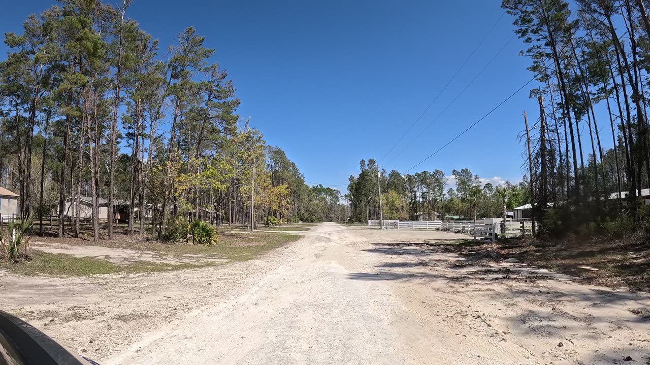 Unplanned travel on unpaved portion of Sugar Hill Road near Cedar Island