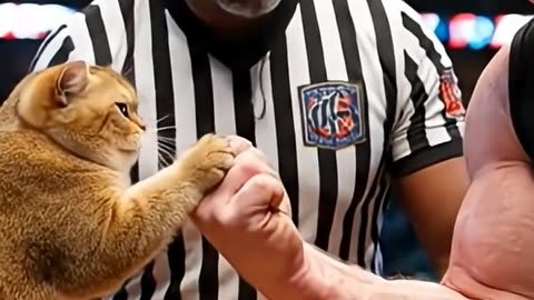 The Impossible Showdown: Golden Cat vs. The Giant . animals #cat #shorts