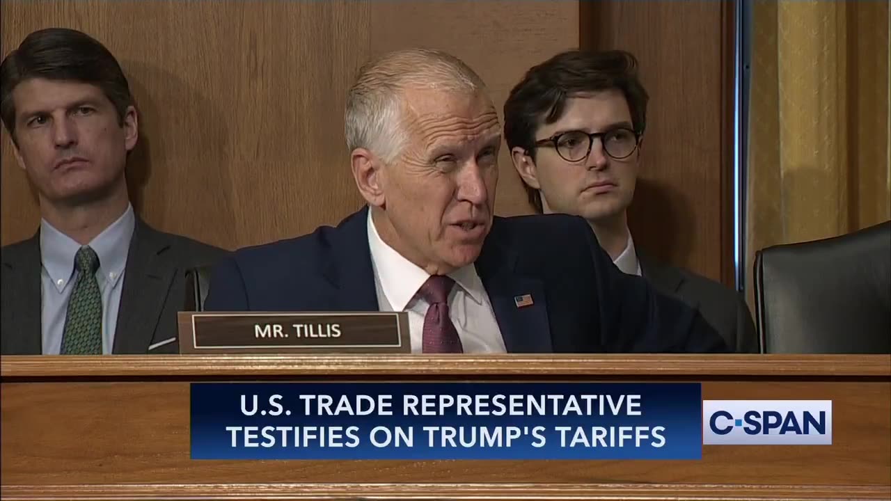 Sen Thom Tillis To US Trade Rep: Whose Throat Do I Get To Choke If You're Wrong About Tariffs?