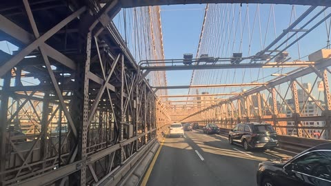 4K Driving Over Brooklyn Bridge from Manhattan to Brooklyn New York City NYC Daytime ASMR