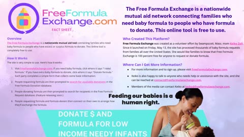 The Formula Exchange Call for Donations