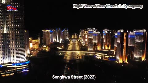 Night View of New Streets in Pyongyang