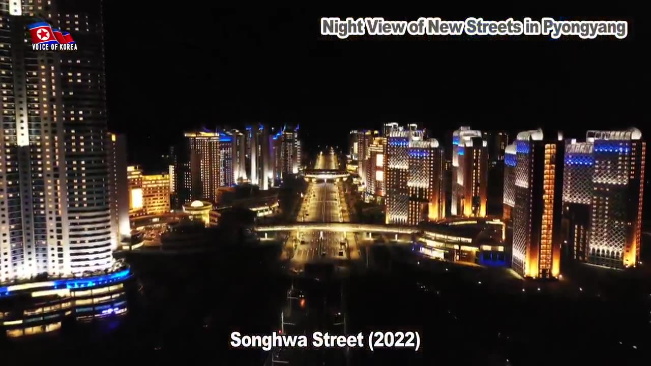 Night View of New Streets in Pyongyang