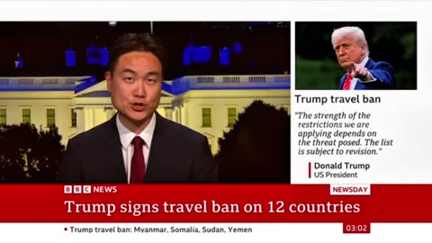 Trump signs ban on travel to US by nationals from 12 countries | BBC News