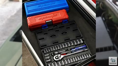 EPAuto 40 Pieces 1/4-Inch & 3/8-Inch Drive Socket Set with 72 Tooth Reversible R