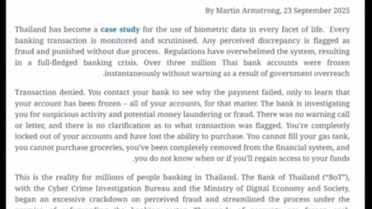 Max Igen about the Digital ID test case in Thailand. It backfired to the government