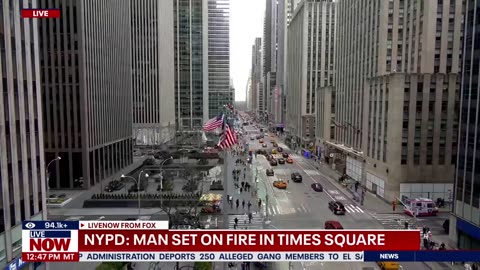 NYPD: Man set on fire in Times Square