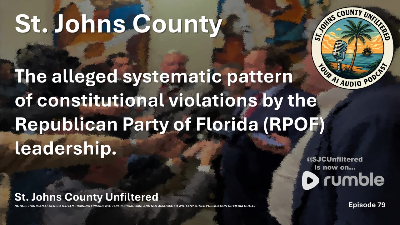 Episode 79 - The alleged systematic pattern of constitutional violations by the RPOF leadership