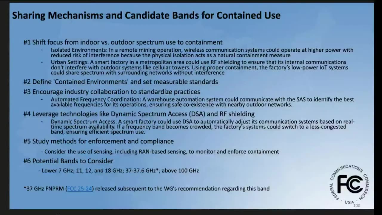 FCC Technological Advisory Council Commission 5G and 6G implementation of AI, ML to improve the utilization administration of spectrum; and other emerging technologies. Aug. 2025