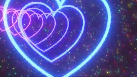 1150. Rainbow Neon Glow Heart Tunnel In Cosmic Dreamy