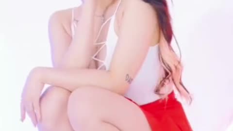 Red Skirt Model Looks Like a Dream – Hair Flowing, Legs Glowing! 💨💋
