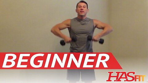 15 Minute Beginner Weight Training - Easy Exercises - Beginners Workout Routine - Strength