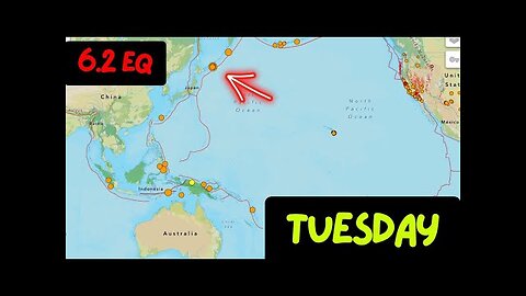 6.2 Earthquake Japan Region. 4.9 Earthquake New Zealand. Tuesday update.