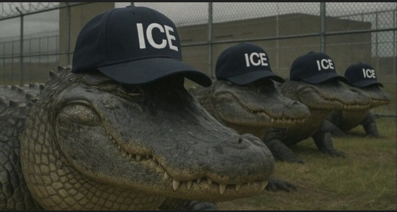 The President Walks Through Alligator Alcatraz On It's Grand Opening