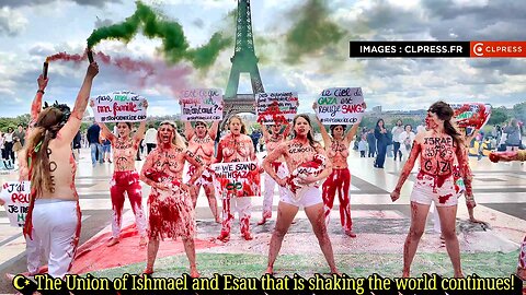 Naked Women in Sodom Paris Lather Themselves in Red Paint to Stand With Gomorrah “Palestine.”