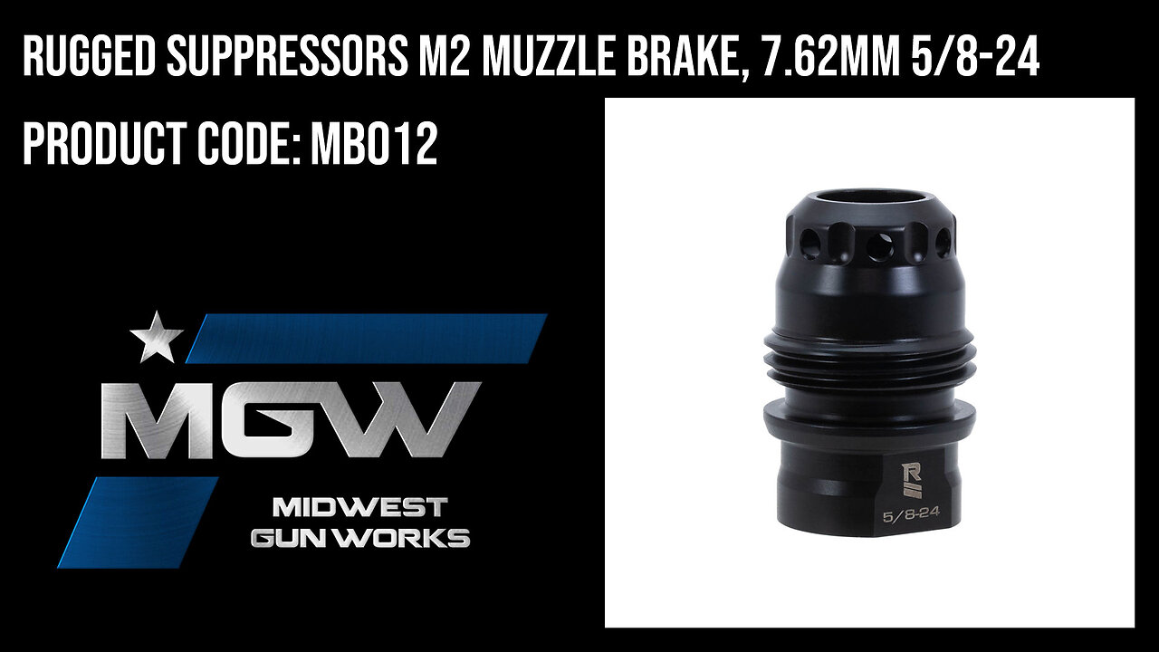 Rugged Suppressors M2 Muzzle Brake, 7.62mm 5/8-24 - MB012