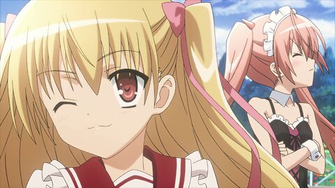 Aria: The Scarlet Ammo - Kinji and Aria serving Riko