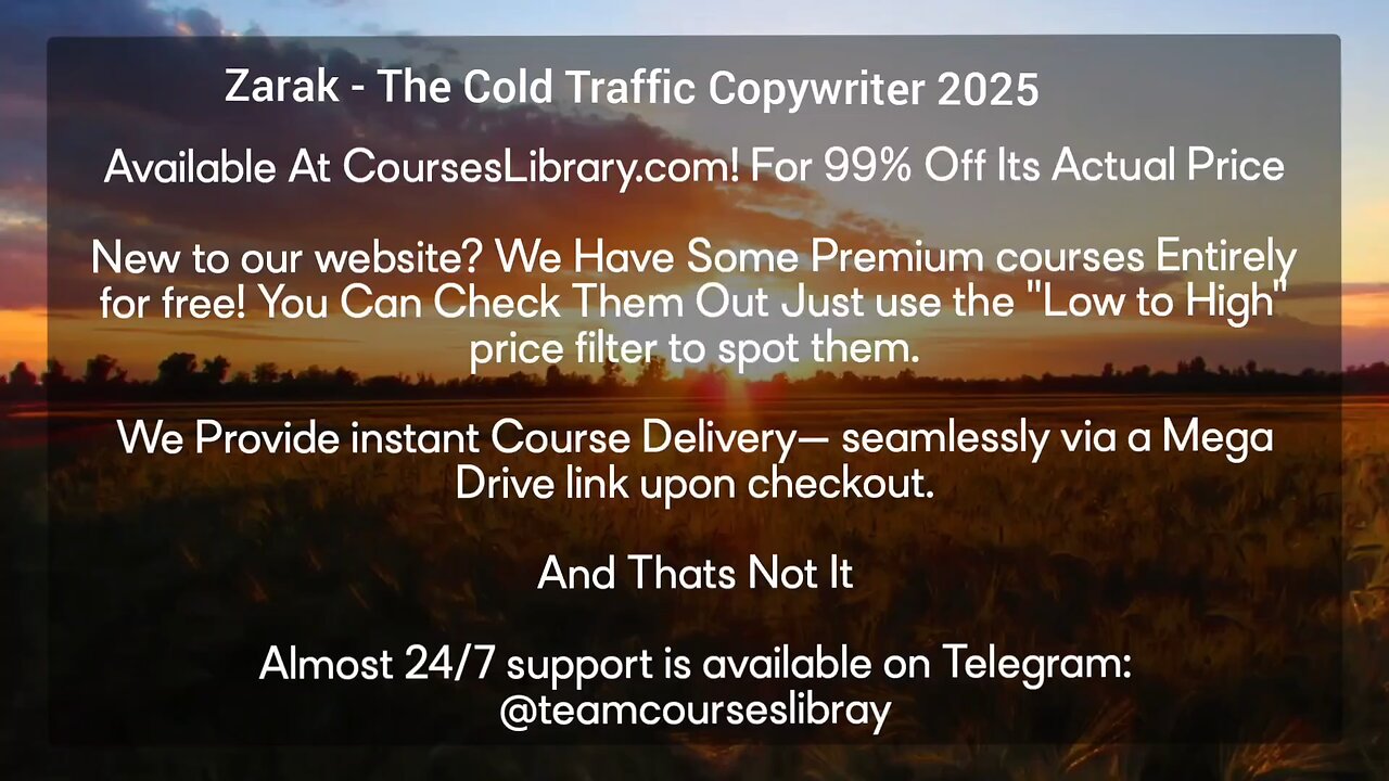 Zarak - The Cold Traffic Copywriter 2025(CoursesLibrary.com)