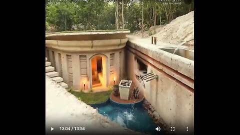 👌NICE 👀3Monate im Dschungelbuiding unterirdische Hütte mit Grasdach & unterirdischen Schwimmbad🤌