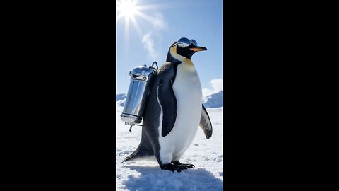 Penguin’s Big Dream: Flying with a Jetpack Over Antarctica! 🐧🔥