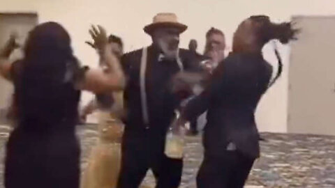 Old Man Unfazed When Hit With a Bottle In The Face During Fight