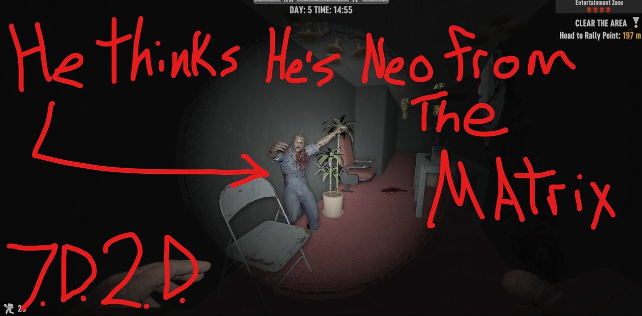 7D2D Zombie Thinks He's Neo From The Matrix