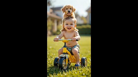 baby funny dance and dog😱😍