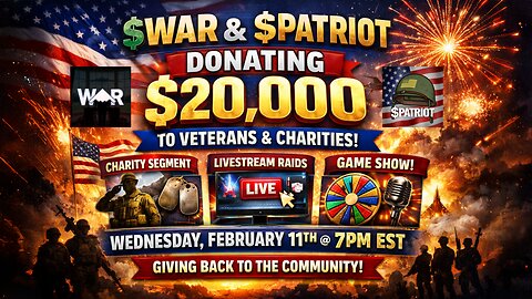 $WAR x $PATRIOT Donate $20,000 to Veterans LIVE (Charity + Raids + Game Show)