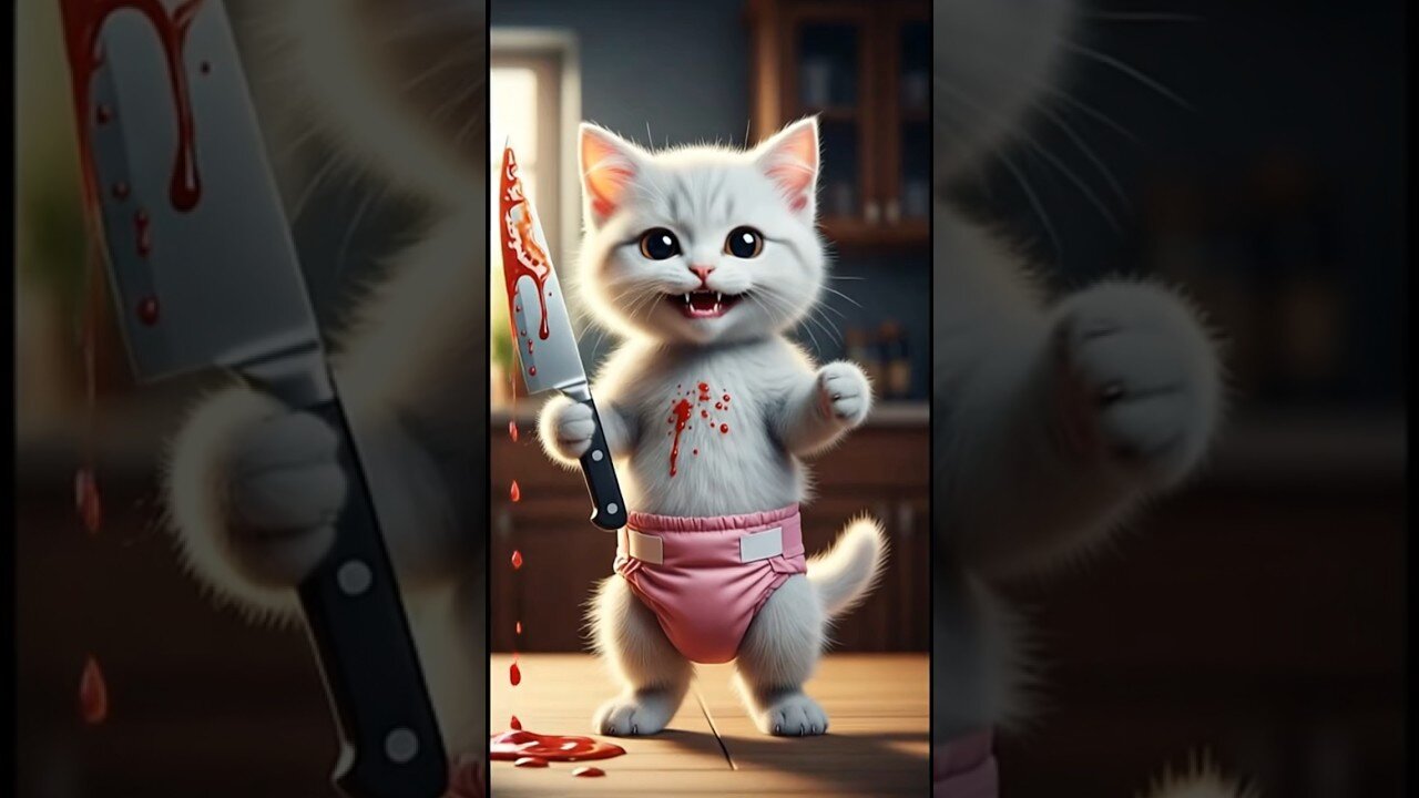 The cat is a maniac. The cat is a killer. A dangerous cat.