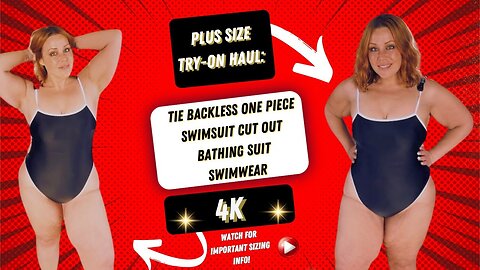 #plussize 4k Try-on Review Tie Backless One Piece Swimsuit Curvy Body Guide