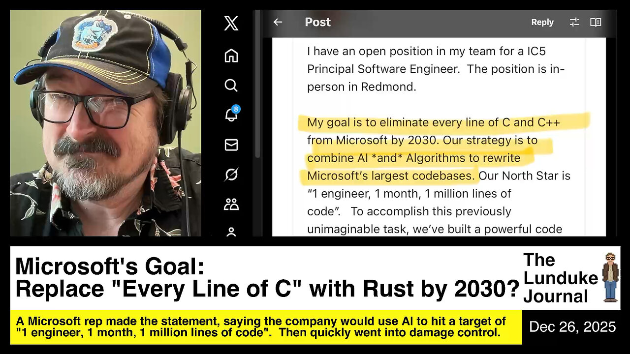 Microsoft's Goal: Replace "Every Line of C" with Rust by 2030?