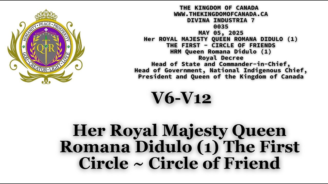 Her Royal Majesty Queen Romana Didulo (1) The First Circle ~ Circle of Friend