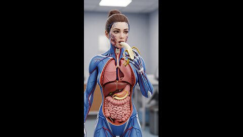 What Happens When a Woman Eats a Banana | 3D Female Digestive System Animation #3d #humanbody