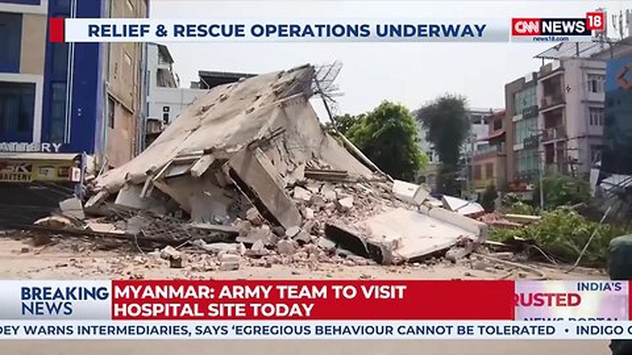 Myanmar Earthquake _ NDRF Team Begins Rescue Operations At The 'U Hla Thein' Monastery _ News18