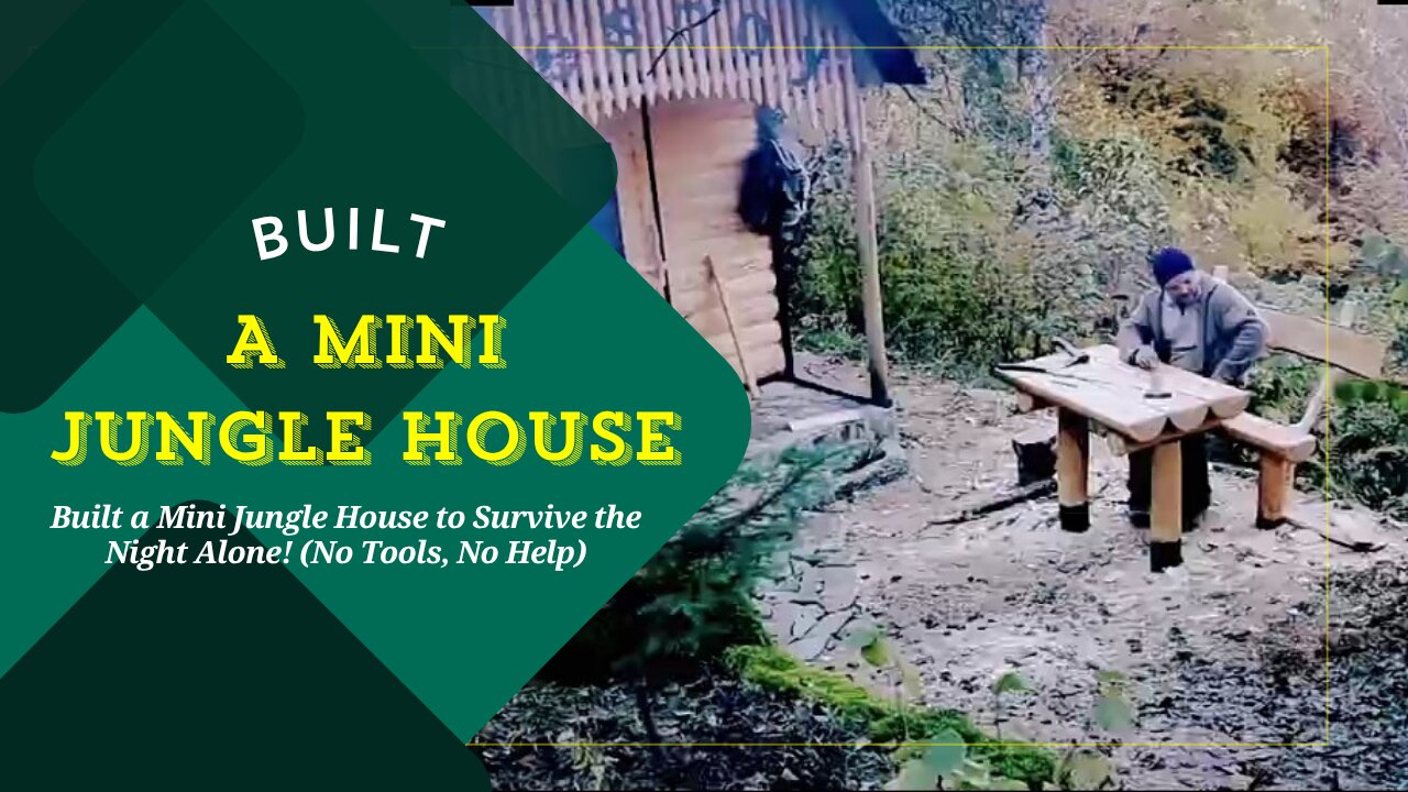 Built a Mini Jungle House to Survive the Night Alone! (No Tools, No Help)