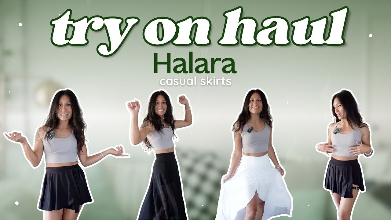 halara casual skirt try on haul | everything has pockets!