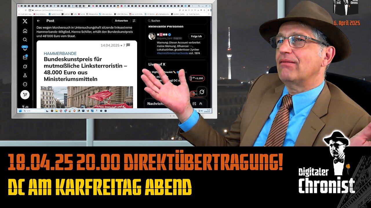Aufzeichnung vom 18.04.25 20.00 DC am Karfreitag Abend