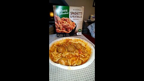 Eating Marie Callender's Classic Spaghetti & Meatballs Bowl Dbn, MI, 6/15/25