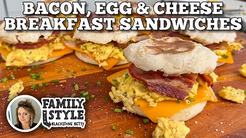 Bacon, Egg & Cheese Breakfast Sandwiches on the Blackstone Griddle