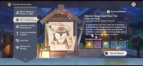 2 Bantan Sango Case Files: The Warrior Dog Event - Genshin Impact - Version 2.3