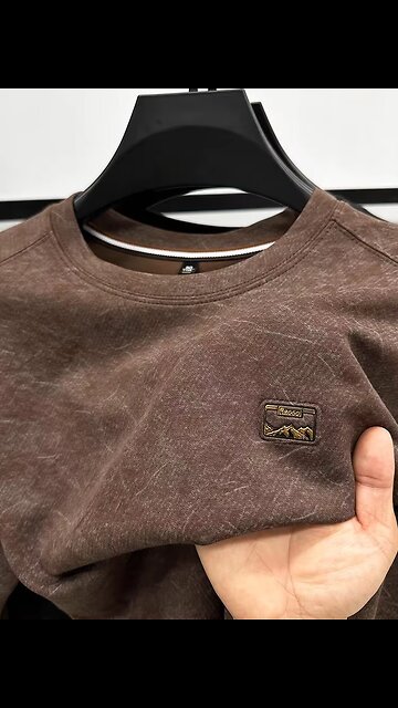 Luxury fashion brand long sleeve T-shirt men's round neck top
