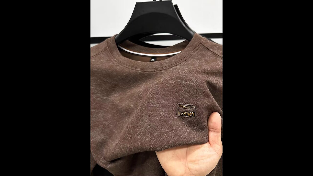 Luxury fashion brand long sleeve T-shirt men's round neck top