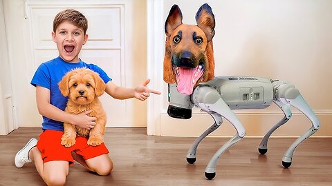 Robo Dog vs Real Dog 🐶🤖 | Funny Challenge Hosted by Roma! 😂